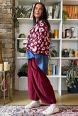 Big Softie Leopard Roo Knit Burgundy & Rose
